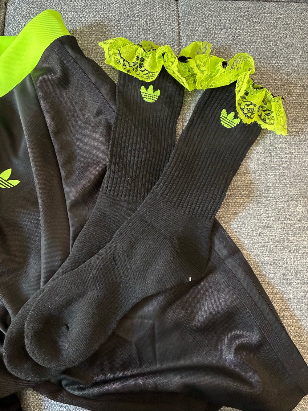 Adidas lace-trim crew socks